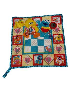 Sesame Street Baby Activity Blanket Big Bird Cookie Monster Satin Trim 1989